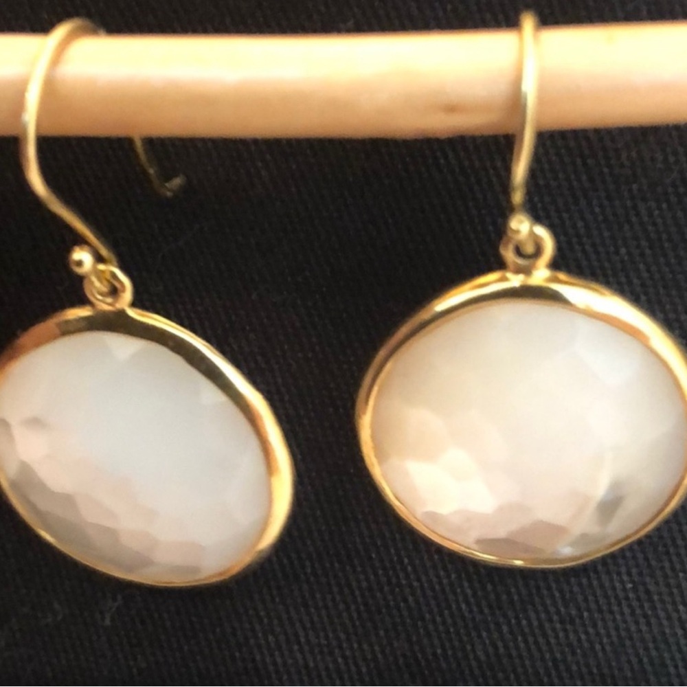 Ippolita Gold and White Earrings with Minimalist Design